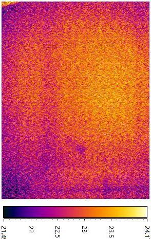 C. 紅外線探測圖像無顯示有藍色低溫部位